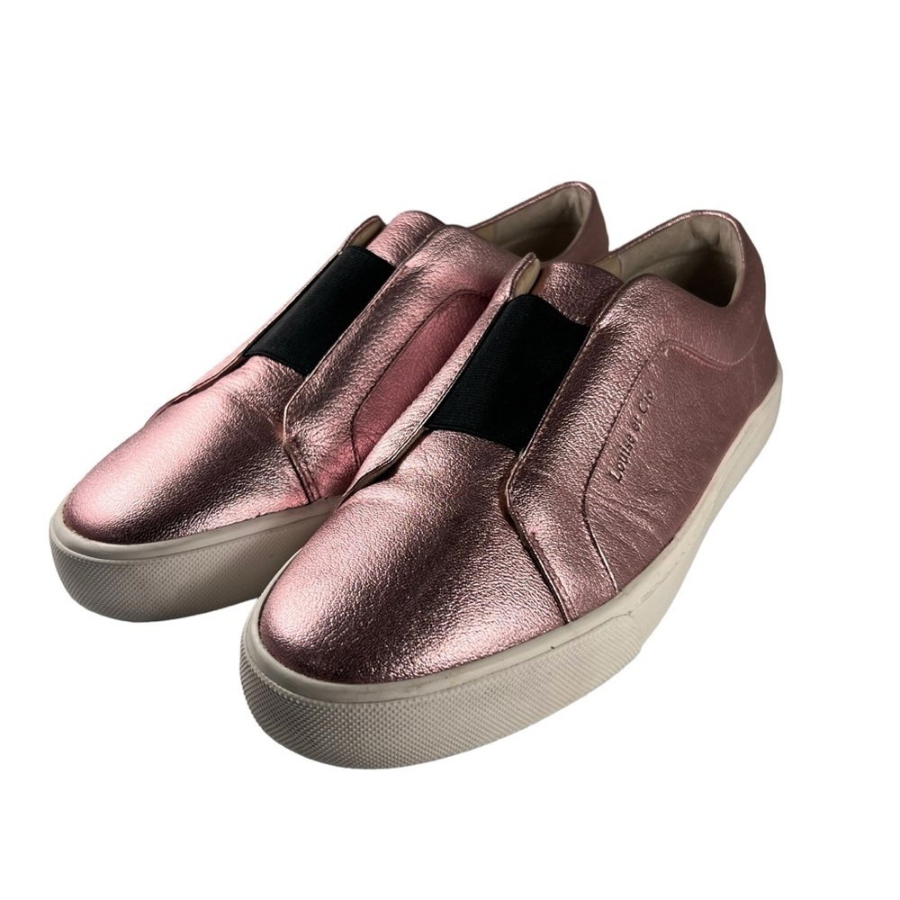 Louise Et Cie Lo Bette Pink Metallic Leather Slip On Sneaker Shoes Size 11